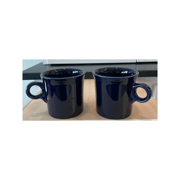 Fiesta Other - Dark Blue Navy FIESTA mugs set of 2 classic ring handle USA MADE